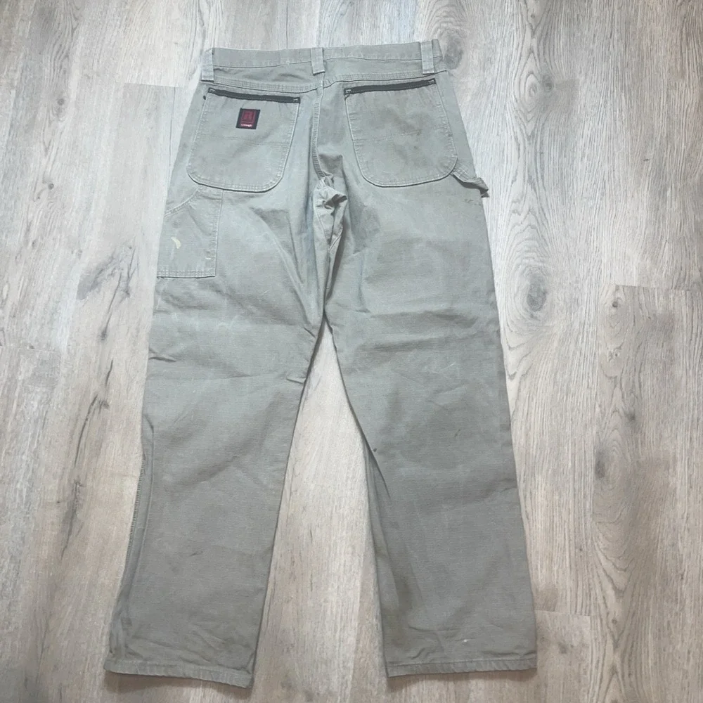 Wrangler RIGGS Workwear Carpenter Pants Mens 33x32 Green Utility Pockets Work